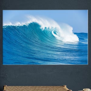 Christmas Wave Canvas Art: Framed Coastal Wall Hanging