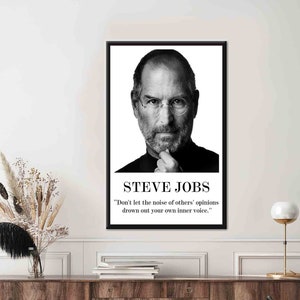 Steve Jobs, plakat Steve Jobs, nie pozwól, aby hałas innych, słynny cytat ścienny, motywujące płótno, inspirujące płótno, wydruk cytatu