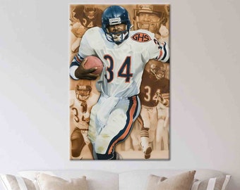 Walter Payton, Walter Payton Poster, Walter Payton Wall Art, Walter Payton Print, American Football, Wall Art Decor, Gym Wall Art,