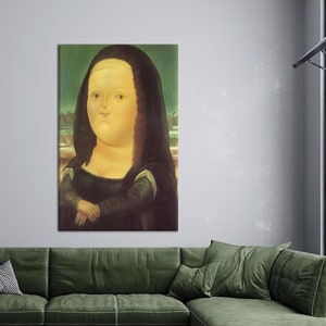 Moderne 3D Leinwand, Dekor Leinwand, Mona Lisa gedruckt, berühmte Leinwand, Mona Lisa von Fernando Botero Leinwand Geschenk, Wand Kunst, Wohnkultur,