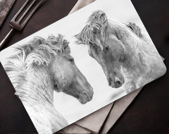 Two Horses Tempered Glass Cutting Board: Trendy Animal Cheese Board
