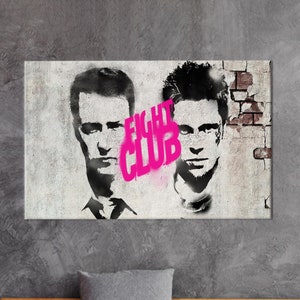 Man Cave Printed, Graffiti Art Canvas, Fight Club Canvas Decor, Fight Graffiti Canvas Decor, Personalized Gift For Dad,