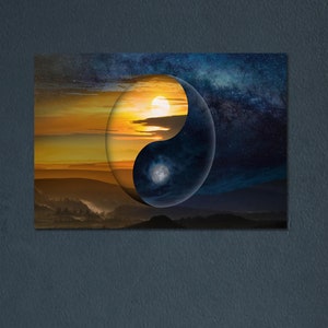 Yin Yang Canvas Art: Tempered Glass, Modern Wall Decor
