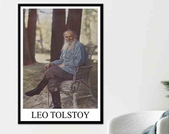 Leo Tolstoy, Tolstoy Poster, Leo Tolstoy Print, Leo Tolstoy Canvas, Leo Tolstoy Wall Art, Famous Print, Reading Room Wall Art, Writer Poster