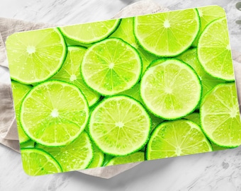 Lemon Print Glass Cutting Board: Modern Kitchen Serving Board