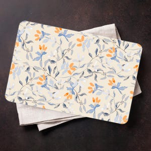 Blue Serving Board, Abstract Flower Cutting Board, Abstarct Floral Pattern Serving Board, Flower Chopping Board, Minimal Kitchen Decor,
