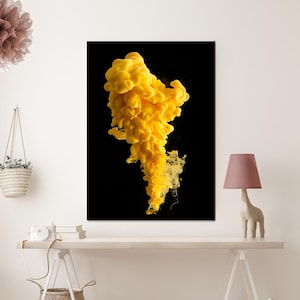 Yellow Smoke Canvas Art: Modern Abstract Wall Decor