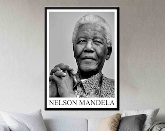 Nelson Mandela, póster de Nelson Mandela, impresión de Nelson Mandela, lienzo de Nelson Mandela, arte mural de Nelson Mandela, arte mural famoso, póster famoso,