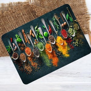 Indian Spices Tempered Glass Cutting Board: Kitchen Serving Board
