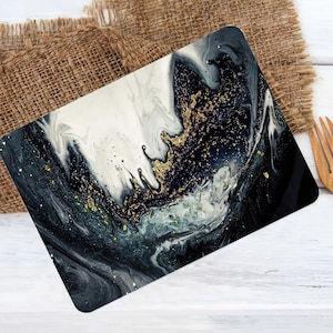 Gold Marble Chopping Board, Modern Cutting Board, Luxury Marble Serving Board, Black And Gold Marble Chopping Board, Glass Cutting Board,