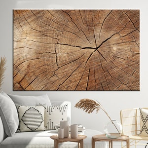 Tree Ring Canvas, Tree Wall Art, Wood Texture Wall Decor, Wood Crack Canvas, Wood Canvas Print, Abstract Canvas Print, Trendy Wall Art, Single Panel