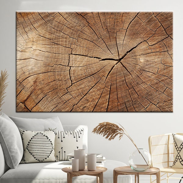 Tree Ring Canvas, Tree Wall Art, Wood Texture Wall Decor, Wood Crack Canvas, Wood Canvas Print, Abstract Canvas Print, Trendy Wall Art,