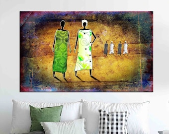 African Women Decor, African Wall Art, African Canvas, Black Woman Canvas, Ethnic Wall Art, Ethnic Wall Decor, American Artwork,