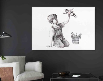 Stampa su tela "Game Changer" di Banksy: infermiera supereroina