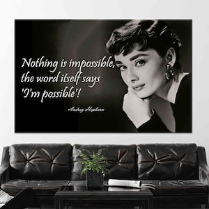 Audrey Hepburn Canvas Print: Motivational Quote Wall Art