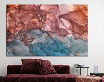 Terracotta Marble, Blue Marble Canvas, Marble Wall Art, Marble Canvas, Marble Poster, Marble Wall Decor, Marble Home Decor, Marble Art Print