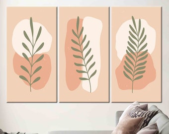 Boho Botanical Print, Bohemian Wall Art, Abstract Leaf Print, Botanical Leaf Poster, Modern Wall Art, Minimalist Canvas, Modern Home Decor,
