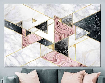 Modern Marble Artwork, Pink Marble Canvas, Gold Marble Wall Art, Marble Wall Art, Marble Canvas, Gold Print, Luxury Wall Art, Marble Decor