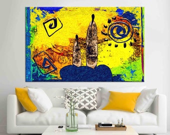 Two African, African Wall Art, African  Canvas, African Wall Decor, African Poster, African Decor, African Art Painting, Ethnic Wall Art