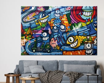 Graffiti Wall Art, Graffiti Canvas Print, Street Wall Art, Colorful Wall Art, Abstract Wall Art, Abstract Canvas, Modern Wall Art,