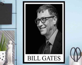 ビル・ゲイツ「マイクロソフト」直筆サイン入り写真、カスタムフレーム