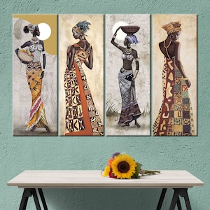 African Women Canvas, African Woman Wall Art, African Wall Art, African Poster, Woman Poster, American Artwork, Ethnic Wall Art, Ethnic Girl