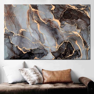 Luxury Marble Print, Luxury Wall Art, Marble Wall Art, Gold Marble Canvas, Gold Print, Black Marble Decor, Gray Marble Poster, Marble Canvas