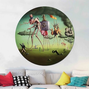Famous Glass Wall Art, Tempered Glass, Canvas Glass Art, Salvador Dali The American Dream, Wall Art, Dali Tempered Glass,