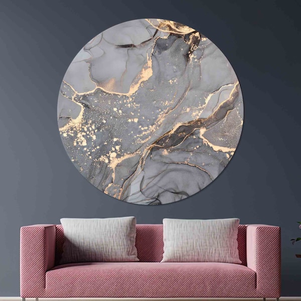 Tempered Glass, Gray And Gold MarbleModern Wall Art, Glass Wall Art Modern, Glass Custom For Art, Luxury Marble Glass,