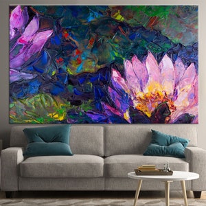 Abstract Pink Flower Canvas Art: Floral Wall Decor