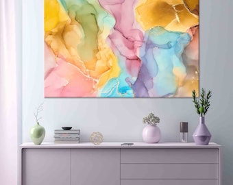 Colorful Marble, Marble Wall Art, Marble Painting, Colorful Marble Canvas, Marble Poster, Luxury Wall Art, Modern Wall Art, Marble Decor,
