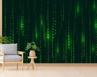 Matrix Code Wandbild: Computer Science Binäres Hintergrundbild