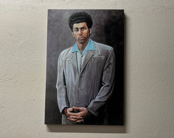 Modern Canvas Gift, Famous Canvas Poster, Large Canvas, Kramer Portrait Canvas, Cosmo Kramer Wall Art, Housewarming Gift,