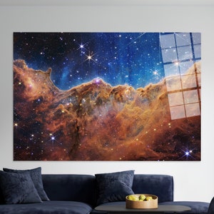 Carina Nebula Glass Wall Art: James Webb Telescope Image