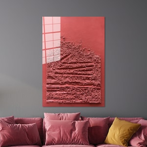 Modern Tempered Glass, Red Glass Wall Decor, Abstract Art Decor, Abstract Red Art, Large Wall Art, Glass Wall Art, Personalized Gifts,