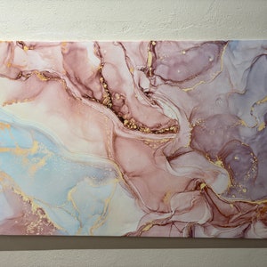 Pink And Gold Marble, Pink Marble Canvas, Gold Marble Print, Gold Canvas Print, Modern Wall Art, Fashion Wall Art, Marble Painting,