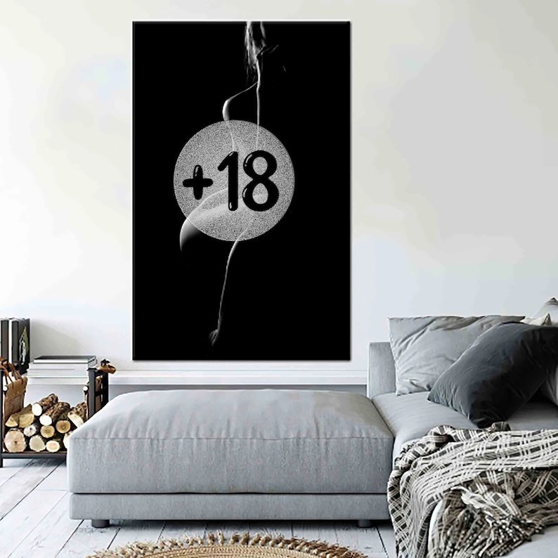 Sexy Woman Canvas, Erotic Canvas, Nude Sexy Body, Bedroom Wall Art, Nude Poster, Erotic Wall Art, Sexy Girl Wall Art, Mature image 1