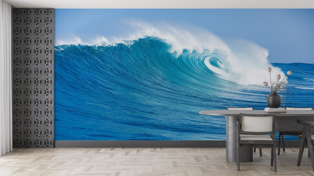 Big Wave Sea Wallpaper Mural: Peel and Stick Wall Art - Etsy