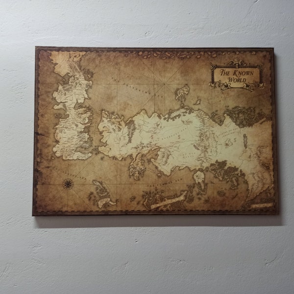 Huge Canvas, Personalized Gifts, Wedding Decor Art, Map Wall Decor, Game of Thrones Map Canvas Gift, Westeros Map Canvas, Trendy Wall Art,