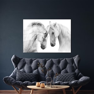 Horse Glass Wall Art: Modern Animal Print, Horse Lover Gift