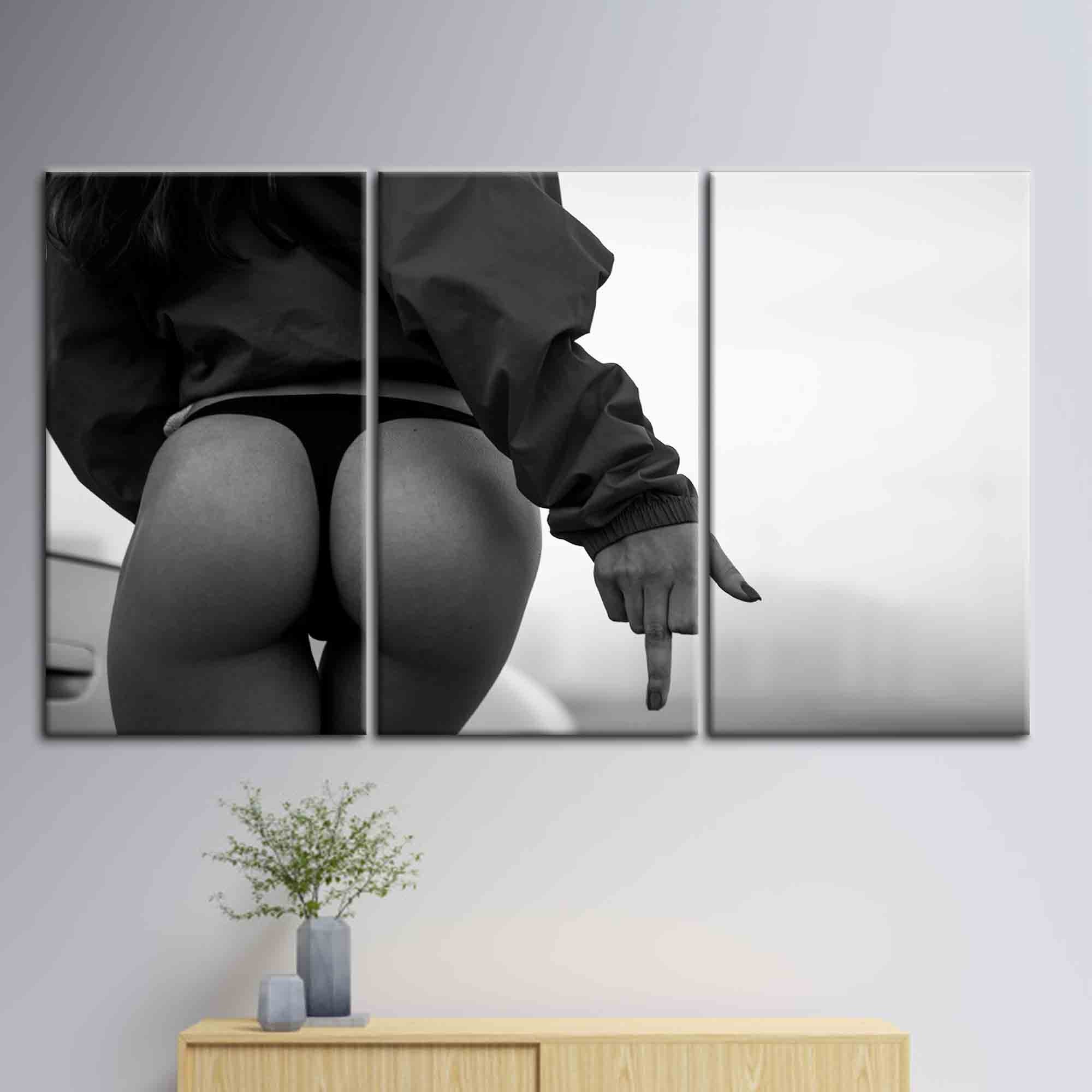 Girl in the Black Thong Woman Fuck You Wall Art Nude picture