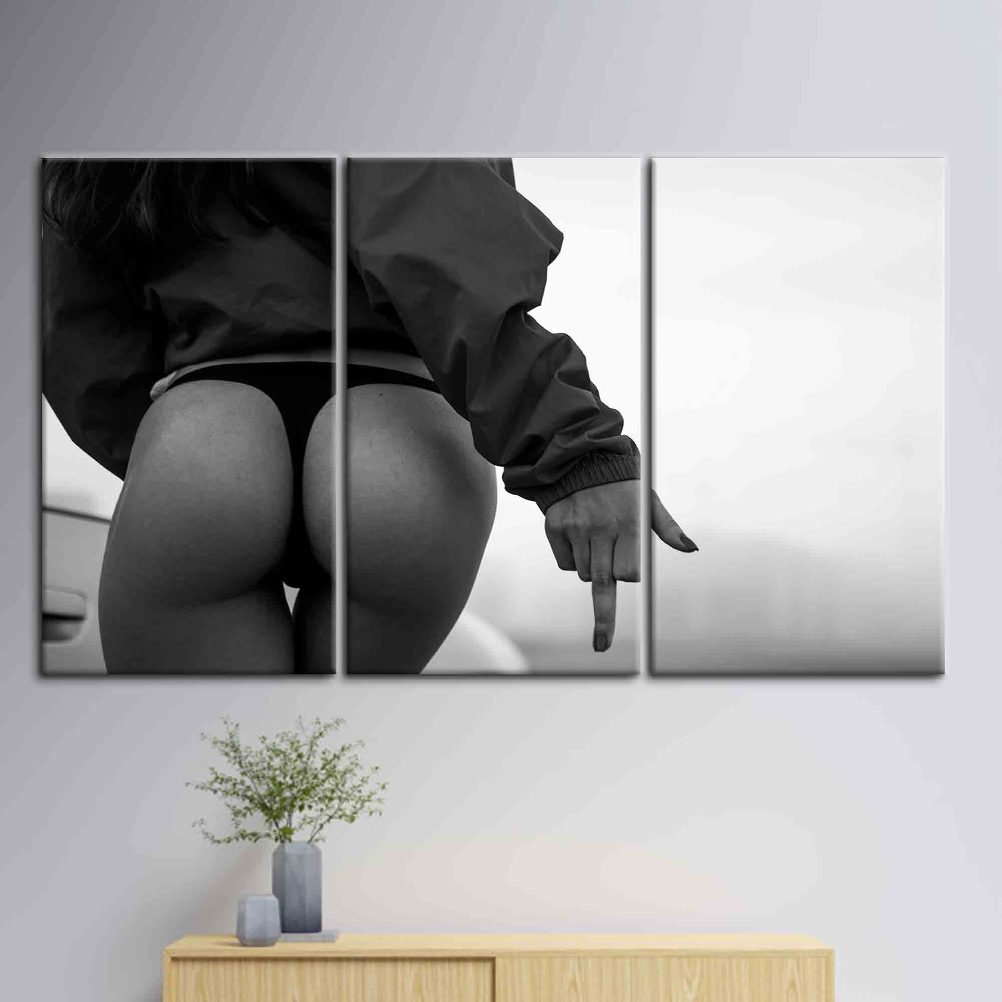 Girl in the Black Thong Woman Fuck You Wall Art Nude