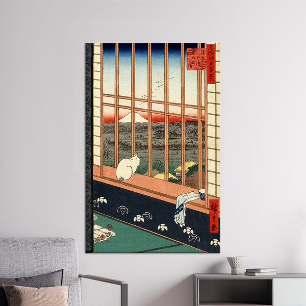 Canvas Print, Japanese Canvas Art, Asakusa Ricefields And Torinomachi Festival, 3D Wall Art, Canvas Wall Art, Utagawa Hiroshige Art Canvas,