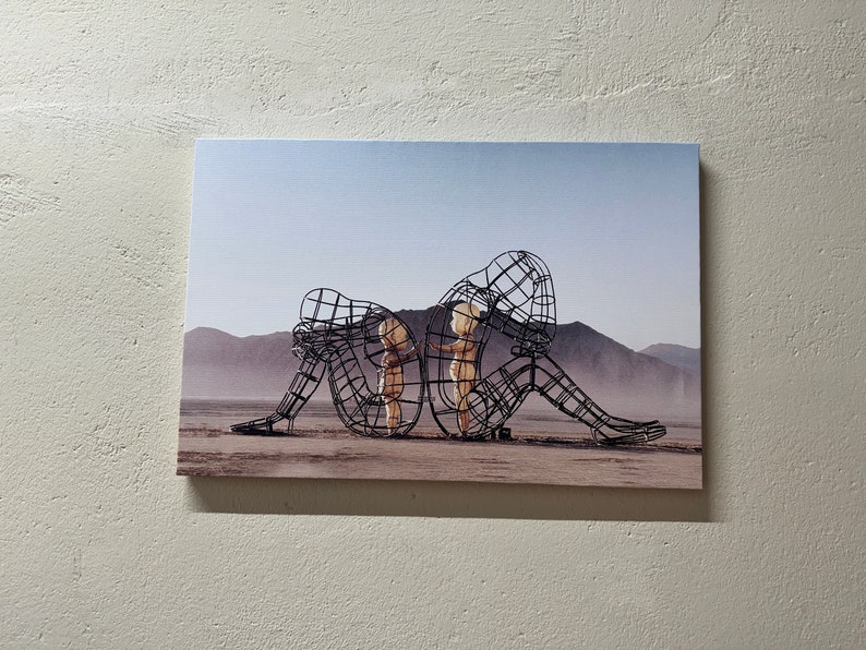 Skulpturen "Inner Child Burning Man": Trendig canvastavla bild 1