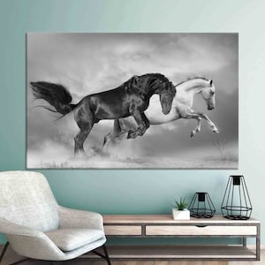 Running Horses Canvas Art: Framed Animal Print Home Decor