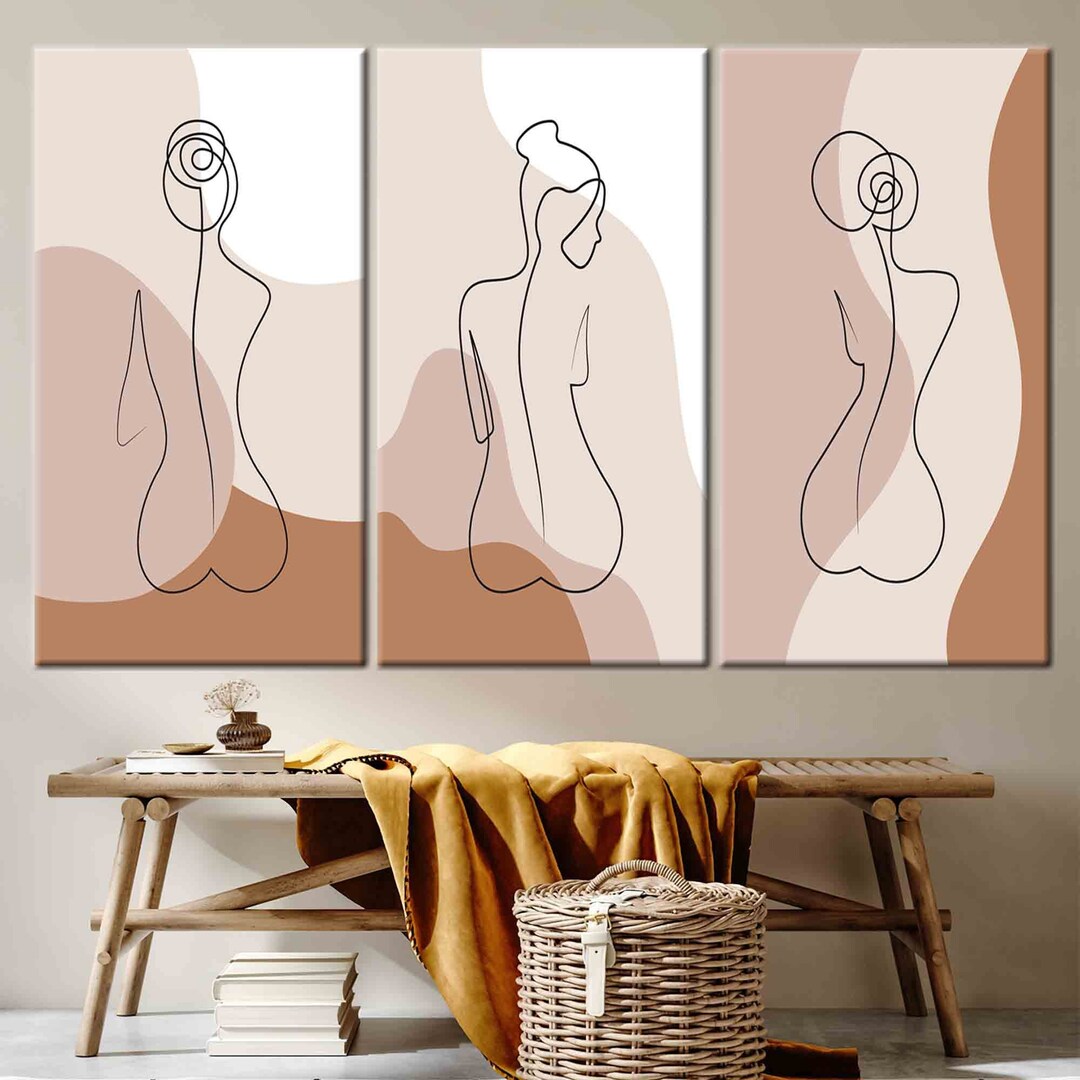 Abstract Woman Line Art Canvas Print: Minimalist Boho Decor - Etsy