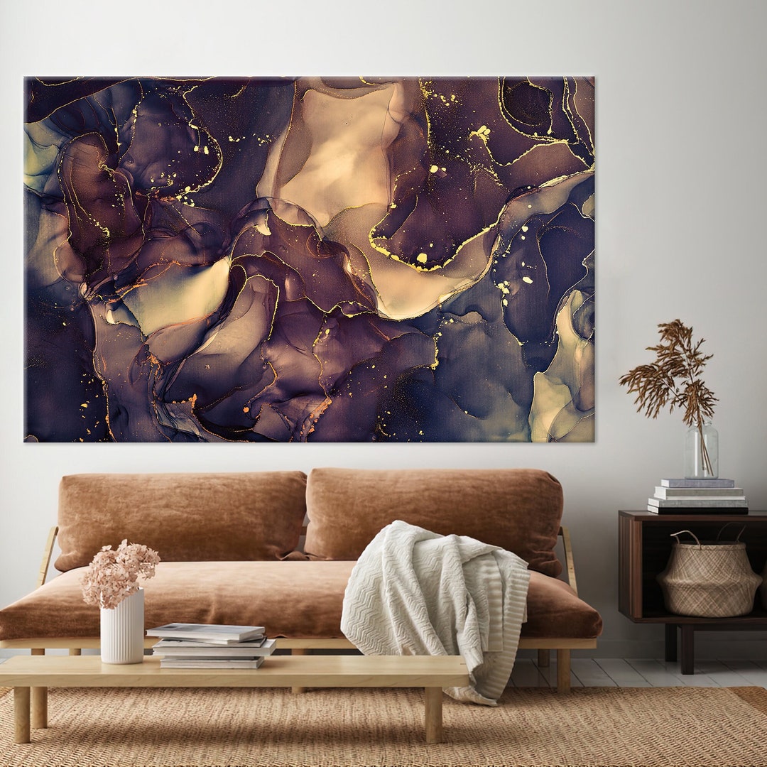 Gold Marble Canvas Print: Luxury Abstract Wall Art - Etsy