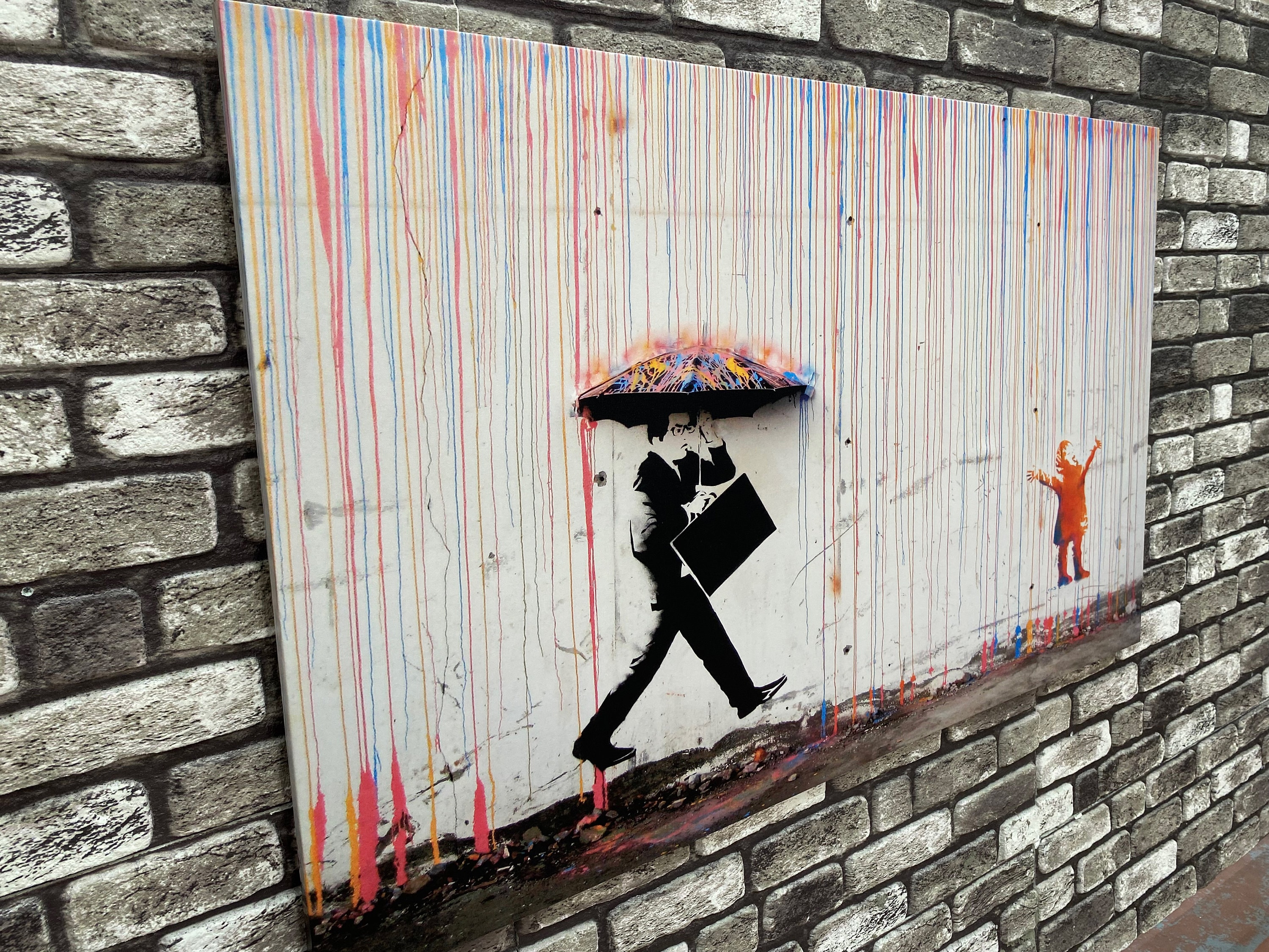 3D Wandtattoo Banksy - Coloured Rain