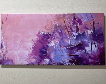 Lienzo abstracto rosa y morado, arte mural abstracto, arte mural rosa, lienzo rosa moderno, arte mural morado, arte mural colorido, arte mural de moda.