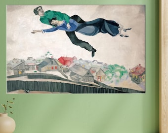 Reproduction Art, Marc Chagall Over the Town Wall Hangings, Marc